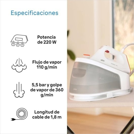 Braun CareStyle 1 Pro IS1511WH Ferro com Caldeira com Base Cerâmica Bidirecional 2200W