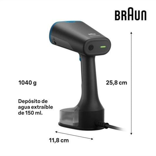 Braun QuickStyle 5 GS5031BL Vertikales Dampfbügeleisen mit FreeGlide 3D-Doppelsohle, 1200 W
