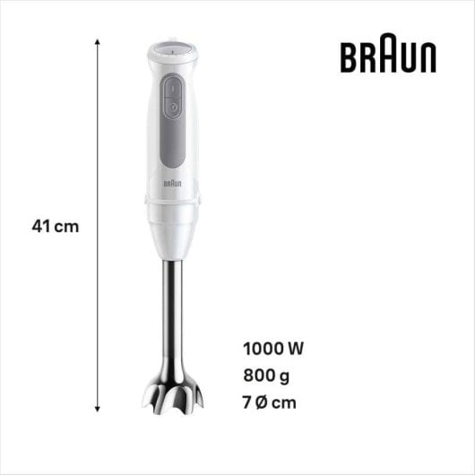 Braun Minipimer 5 MQ 50001 M Frullatore a Immersione 1000W 0.6L Grigio/Bianco