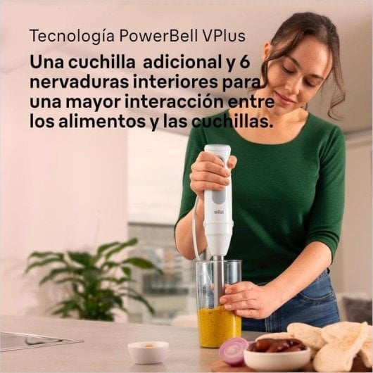 Braun Minipimer 5 MQ 50001 M Frullatore a Immersione 1000W 0.6L Grigio/Bianco