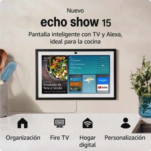 Amazon Echo Show 15 Pantalla Inteligente FullHD 15.6" con Alexa Fire TV Integrado y Mando por Voz Alexa