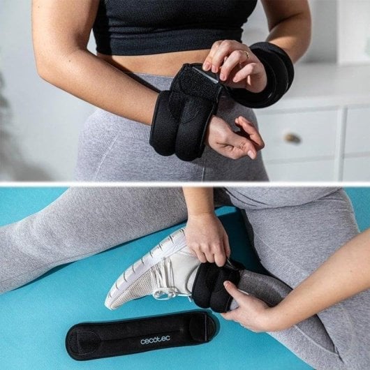Lastre Cecotec Drumfit AnkleBell 1000 Neo Pesas 1kg Velcro Arena Ajustables