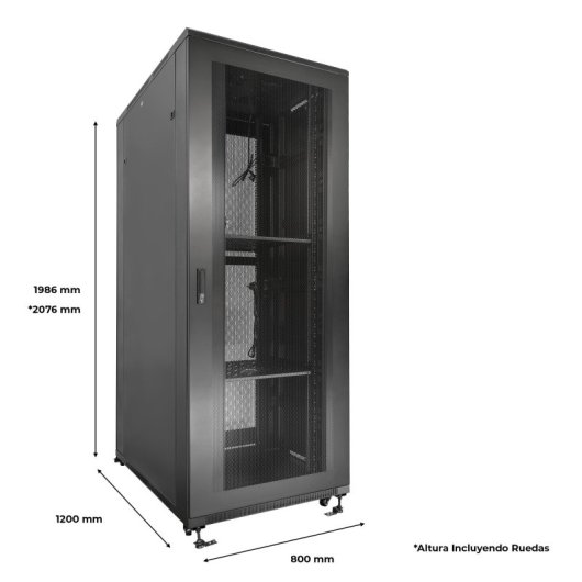Aiten Data F80.812.42 Armário Rack de Chão 42U 800x1200x2060mm com Acessórios Preto