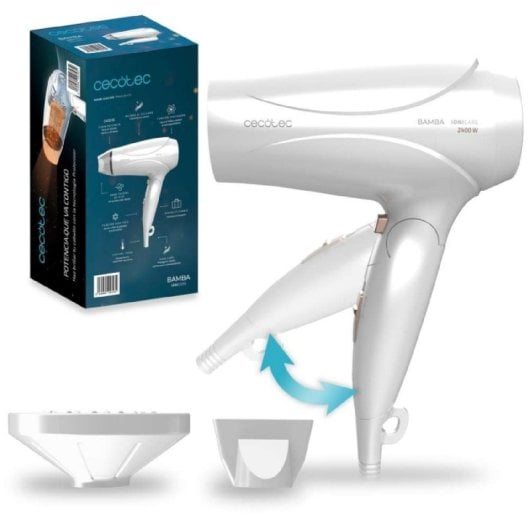Asciugacapelli Cecotec Bamba IoniCare TravelWhite 2400W