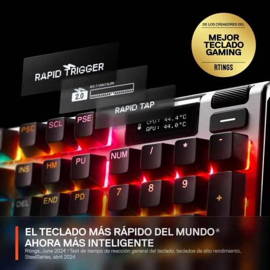 SteelSeries Apex Pro Gen 3 RGB Teclado Mecánico Gaming USB Switch OmniPoint 3.0 Negro Teclado USA