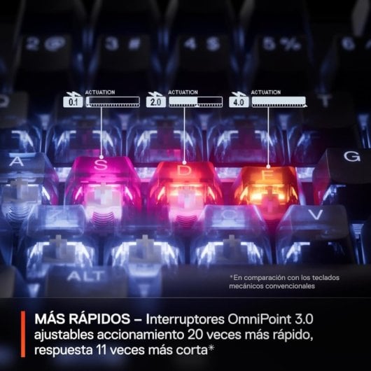 SteelSeries Apex Pro Gen 3 RGB Teclado Mecánico Gaming USB Switch OmniPoint 3.0 Negro Teclado USA