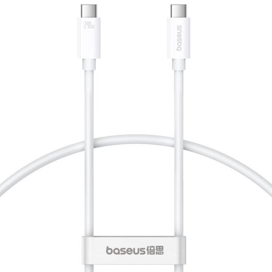 Baseus Superior 2 Cable Carga Rápida 240W USB4 40Gbps USB-C a USB-C 1.8m Blanco