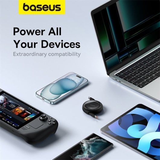 Baseus Free2Draw Cabo Retrátil USB-C com Carga Rápida 100W 1m Preto