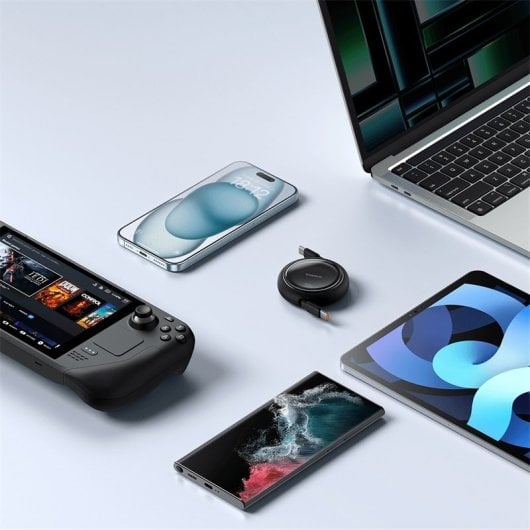 Baseus Free2Draw Cabo Retrátil USB-C com Carga Rápida 100W 1m Preto
