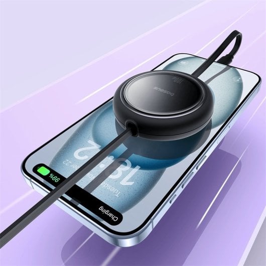 Baseus Free2Draw Cabo Retrátil USB-C com Carga Rápida 100W 1m Preto
