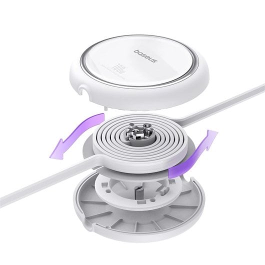 Baseus Free2Draw Cabo Retrátil USB-C com Carga Rápida 100W 1m Branco