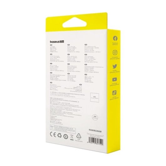 Baseus Free2Draw Cabo Retrátil USB-C com Carga Rápida 100W 1m Branco