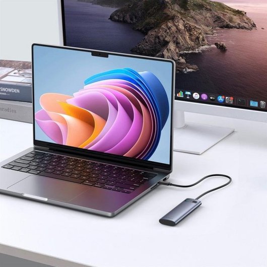 Carcasa SSD Baseus FlyJoy M.2 NVMe 10Gbps USB-C RGB Gris