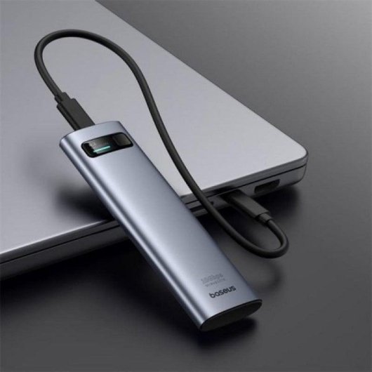 Carcasa SSD Baseus FlyJoy M.2 NVMe 10Gbps USB-C RGB Gris