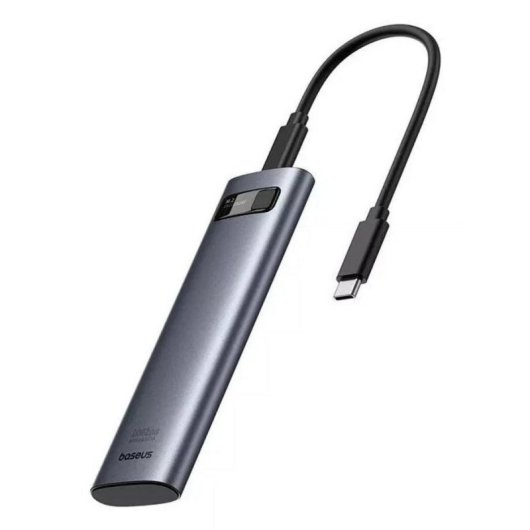 Carcasa SSD Baseus FlyJoy M.2 NVMe 10Gbps USB-C RGB Gris