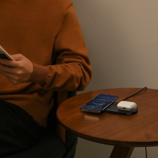 Baseus Kabelloses Ladegerät 2in1 20W LED Digitalanzeige mit 1m USB-C Kabel Schwarz）