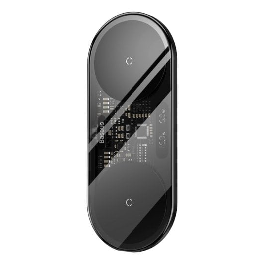 Baseus Kabelloses Ladegerät 2in1 20W LED Digitalanzeige mit 1m USB-C Kabel Schwarz）