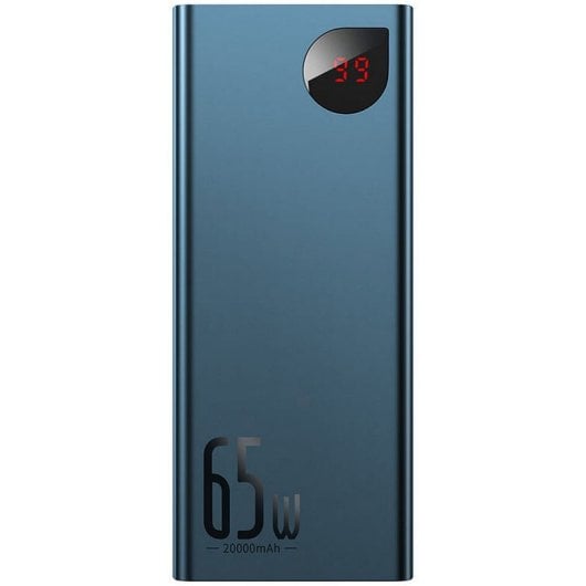 Baseus Adaman Powerbank 65W 20000mAh Azul Metálico + Cabo 50cm USB-A/USB-C 60W (20V/3A)
