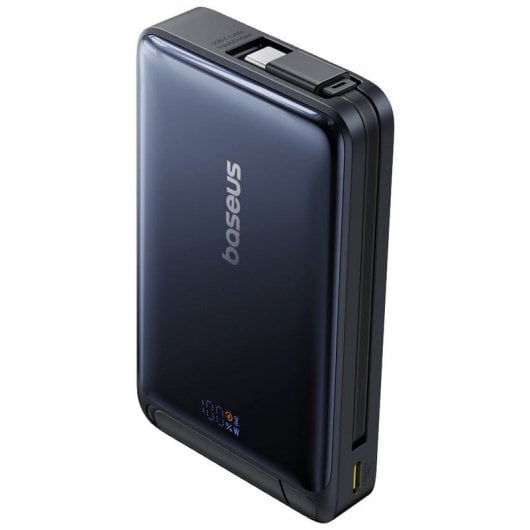 Baseus Nomos Soporte y PowerBank 45W 10000mAh Inalambrico Magnetico Qi2 Azul Oscuro