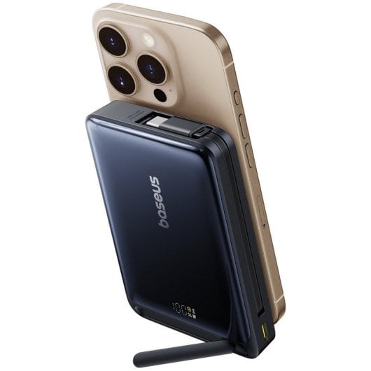 Baseus Nomos Soporte y PowerBank 45W 10000mAh Inalambrico Magnetico Qi2 Azul Oscuro