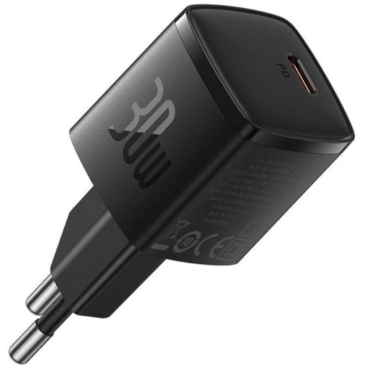 Baseus Cube Pro Mini Carregador de Carga Rápida 30W USB-C Preto