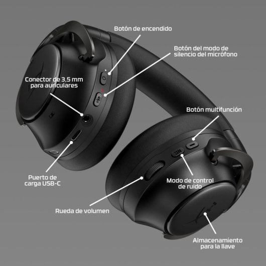 HyperX Cloud MIX 2 Headset Gaming Sem Fios Bluetooth com Cancelamento de Ruído Preto
