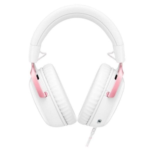 Kopfhörer HyperX Cloud III kabelgebunden USB-C Gaming mit Geräuschunterdrückung Weiß/Rosa
