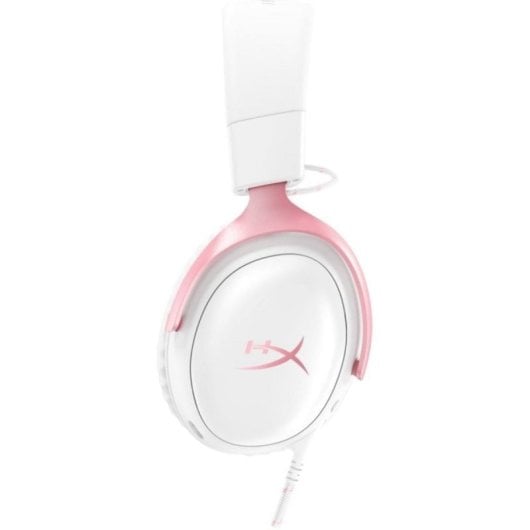 Auriculares HyperX Cloud III com fio USB e jack 3,5 mm Gaming Cancelamento de Ruído Branco/Rosa