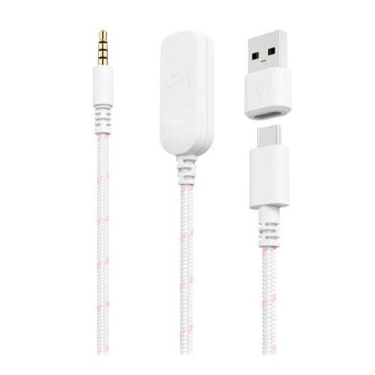 Auriculares HyperX Cloud III com fio USB e jack 3,5 mm Gaming Cancelamento de Ruído Branco/Rosa