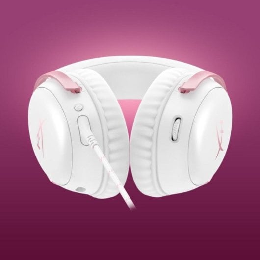 Auriculares HyperX Cloud III com fio USB e jack 3,5 mm Gaming Cancelamento de Ruído Branco/Rosa