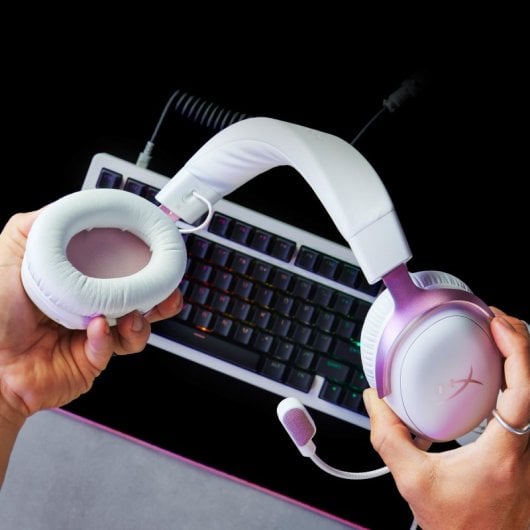 HyperX Cloud III Auriculares Gaming USB Blanco/Rosa