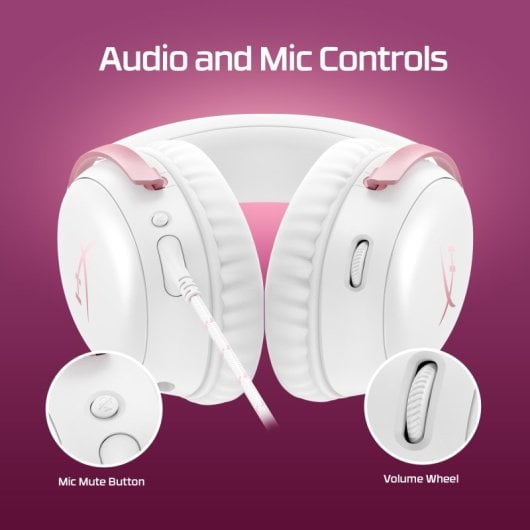 HyperX Cloud III Headset Gaming USB Branco/Rosa