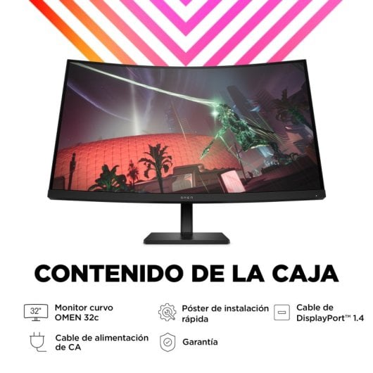HP OMEN 32c 31.5" LED VA QHD 165Hz HDR400 Altura Ajustable FreeSync Premium Curvo