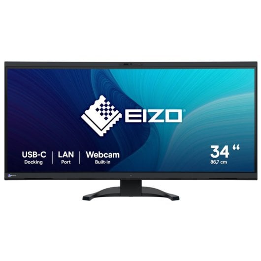 Écran PC Eizo FlexScan EV3450XC 34,1" LED IPS UltraWide QHD Haut-parleurs Hauteur réglable Webcam incurvée USB-C