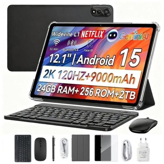 Tablet Blackview Mega 2 4G 12" 24GB 256GB Cinzento com Teclado e Stylus Pen