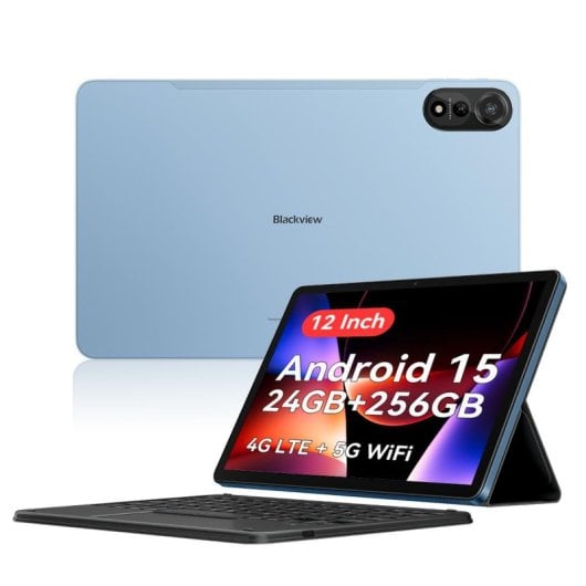 Blackview Mega 2 12" FHD+ 2K 8GB/256GB 4G Android 15 Azul + Teclado Bluetooth QWERTY Inglês