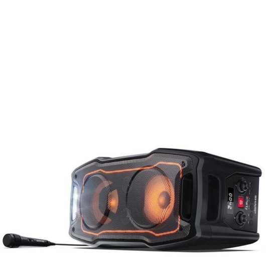 Sharp PS-931 Enceintes de fête avec microphone TWS Bluetooth 5.3 2xUSB, 2x6,3 mm Lumière RVB, 180W 13 heures Noir.