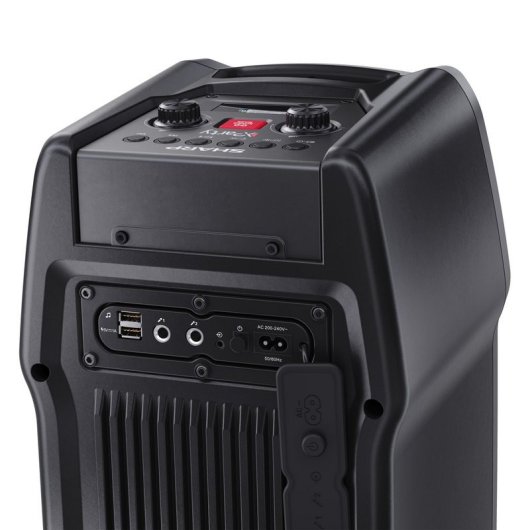 Sharp PS-931 Enceintes de fête avec microphone TWS Bluetooth 5.3 2xUSB, 2x6,3 mm Lumière RVB, 180W 13 heures Noir.