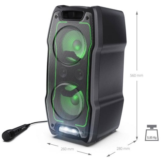 Sharp PS-931 Enceintes de fête avec microphone TWS Bluetooth 5.3 2xUSB, 2x6,3 mm Lumière RVB, 180W 13 heures Noir.