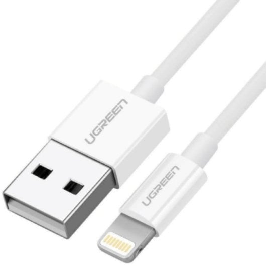 UGREEN 20728 USB-A-Stecker auf LIGHTNING-Kabel. Mfi-zertifiziert. 1 Meter. Farbe: Weiß. Kompatibel mit iPhone, iPad, iPod. Weiß