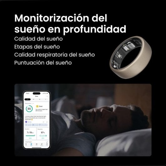 Bague connectée Amazfit Helio Ring taille 8 60,3 mm titane or
