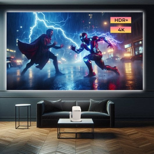 Wallace X8 Proyector Android HD 1280x720P Compatible 4K HDR 6000 Lúmenes Blanco