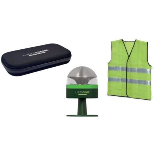 Kit d'urgence Erum Vial V16 Balise lumineuse géolocalisée DGT + Gilet + Étui