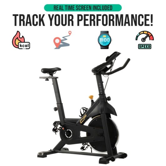 Clover Fitness Bicicleta Indoor + Bandas Elásticas: Cardio e Força Num Único Pack