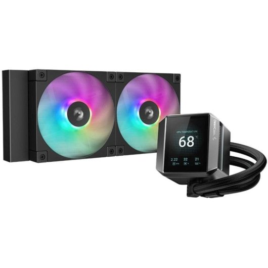 Refrigeração Líquida DeepCool Mystique 240 ARGB 2 Ventoinhas 240mm LCD Tecnologia Antifugas