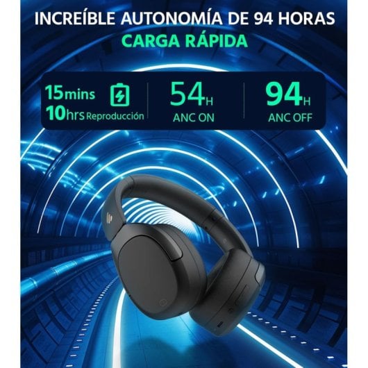 Edifier W830NB Auriculares Bluetooth Hi-Res Audio con Cancelación Activa de Ruido Negros