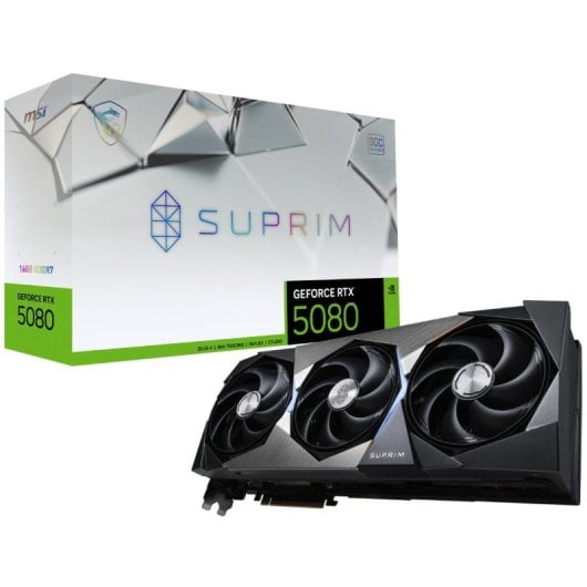 MSI GeForce RTX 5080 SUPRIM SOC 16GB GDDR7 Reflex 2 RTX AI DLSS4