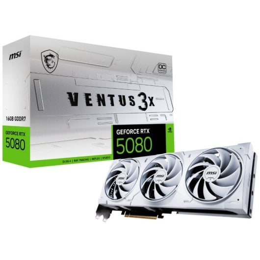 MSI GeForce RTX 5080 VENTUS 3X OC 16GB GDDR7 Reflex 2 RTX AI DLSS4 Bianco