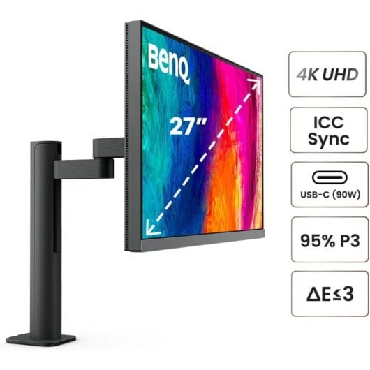 BenQ PD2706UA 27" LED IPS UltraHD 4K HDR400 Braccio ergonomico Altezza regolabile Altoparlanti USB-C