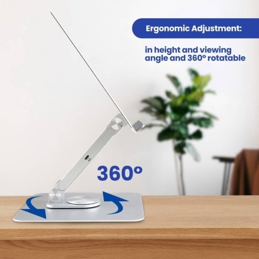 Ewent EW1269 Soporte para Portátil de Aluminio Multipuerto HDMI 4K/2x USB-A 3.0/USB-C 3.0/PD 100W/SD